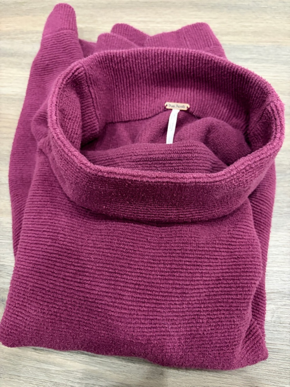 Slouchy Boho Ribbed Knit Sweater – Free People Berry Plum Medium